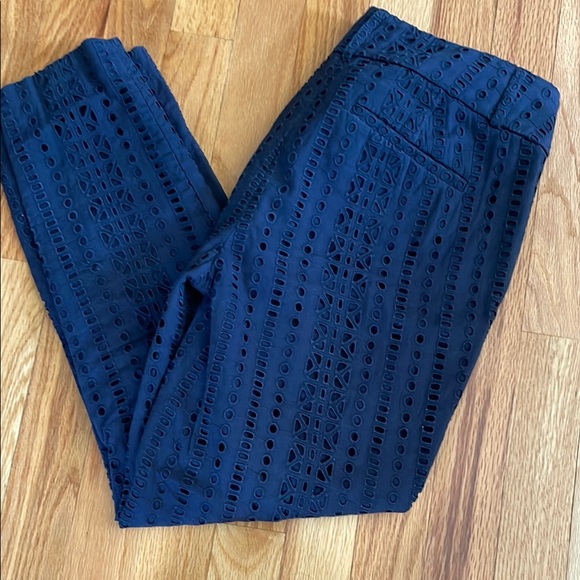 LOFT Pants - Ann Taylor Loft Marisa Navy Eyelet Women's Pants